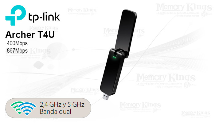 RED Wi-Fi USB TP-LINK ARCHER T4U AC1300 2.4GHZ|5GH