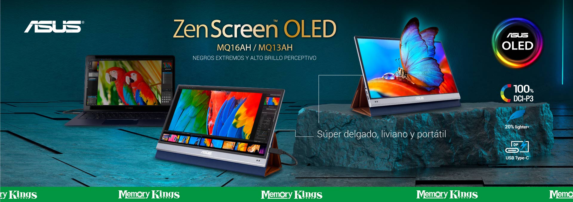 032830 - MONITOR portatil 15.6 ASUS ZenScreen OLED MQ16AH