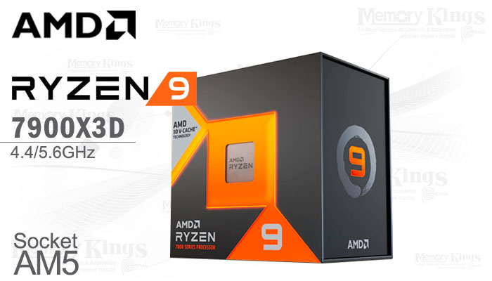 PROCESADOR AMD Ryzen 9 7900X3D 4.4GHz|128MB AM5