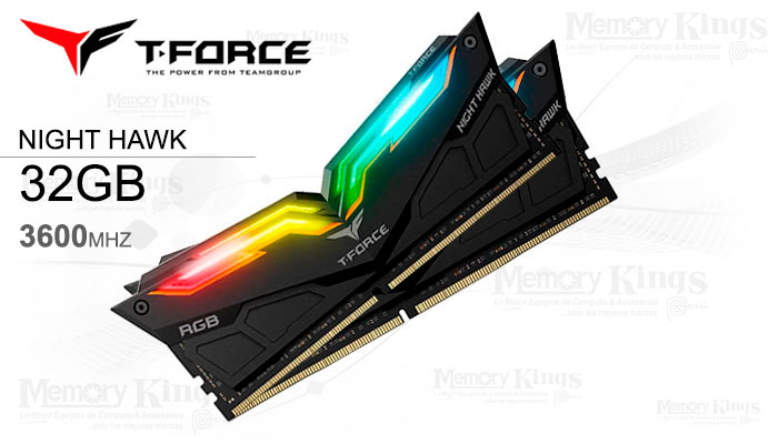 MEMORIA DDR4 32GB 3600 T-FORCE Night Hawk RGB 2x16