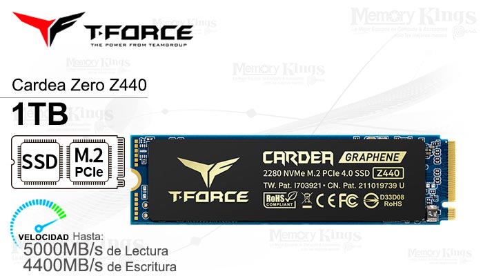 UNIDAD SSD M.2 PCIe 1TB T-FORCE CARDEA ZERO Z440
