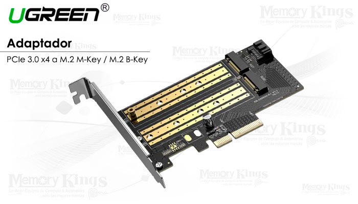 ADAPTADOR TARJETA M.2 PCIe 3.0 x4 2PT UGREEN CM302