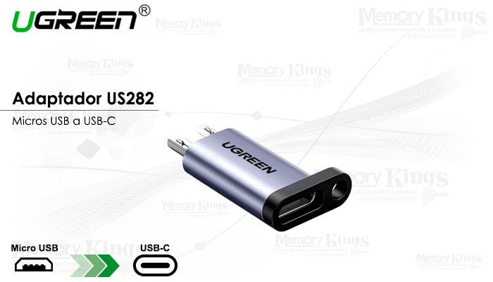 ADAPTADOR MICRO USB A USB-C UGREEN US282