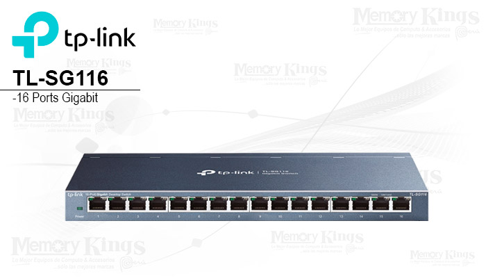 SWITCH GbE 16pt TP-LINK TL-SG116 rackeable