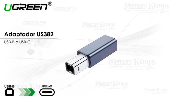 ADAPTADOR USB-B a USB-C UGREEN US382