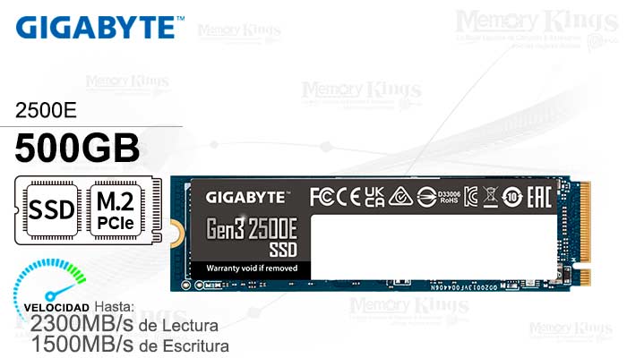UNIDAD SSD M.2 PCIe 500GB GIGABYTE 2500E