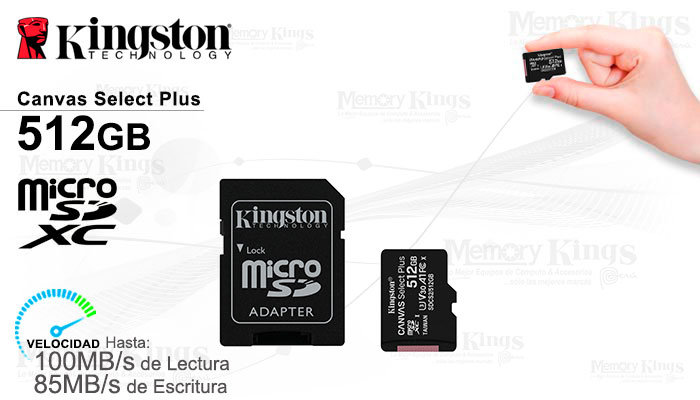 MEMORIA micro SD 512GB KINGSTON CANVAS SELECT PLUS