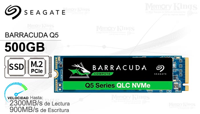UNIDAD SSD M.2 PCIe 500GB SEAGATE BARRACUDA Q5