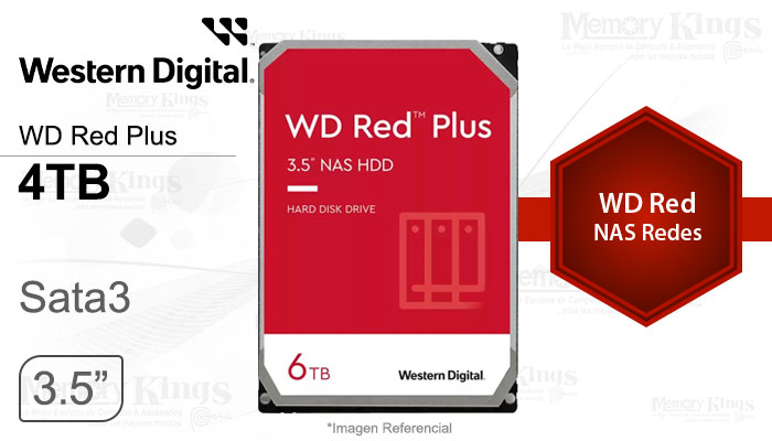 DISCO DURO 3.5 4TB WD RED PLUS NAS 256MB