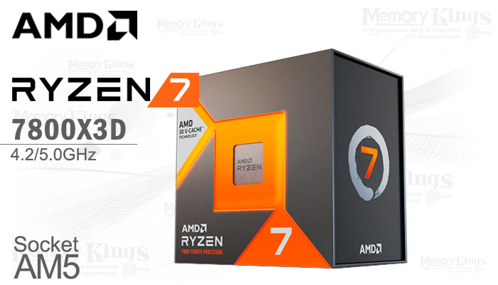PROCESADOR AMD Ryzen 7 7800X3D 4.2GHz|96MB 16C AM5