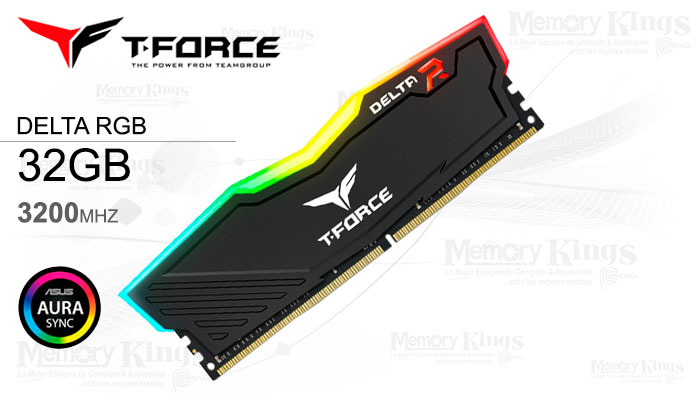 MEMORIA DDR4 32GB 3200 T-FORCE DELTA RGB BLACK