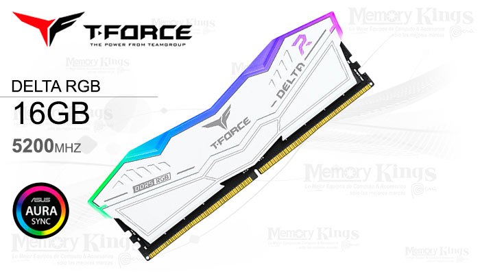 MEMORIA DDR5 16GB 5200 T-FORCE DELTA RGB WHITE
