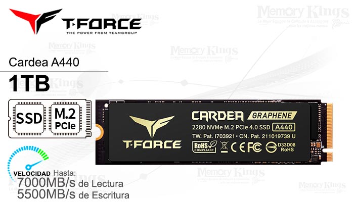 UNIDAD SSD M.2 PCIe 1TB T-FORCE A440
