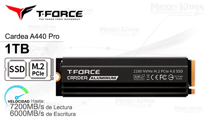 UNIDAD SSD M.2 PCIe 1TB T-FORCE A440 PRO