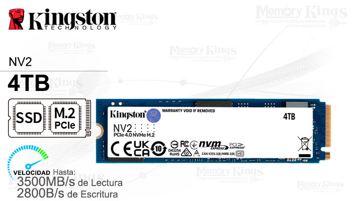 UNIDAD SSD M.2 PCIe 4TB KINGSTON NV2