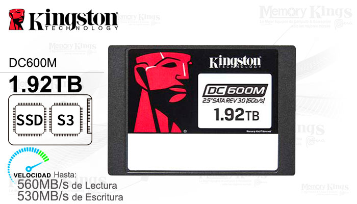 UNIDAD SSD 2.5 SATA 1.92TB KINGSTON DC600M
