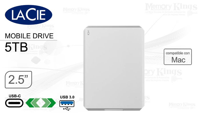 DISCO DURO USB-C 5TB LACIE Mobile Drive Mac|Pc