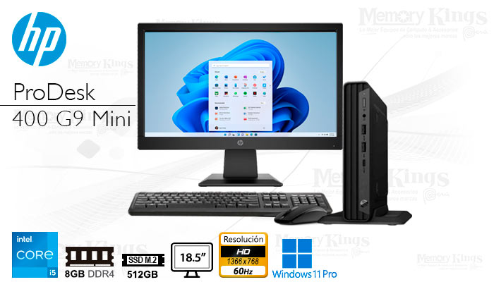 PC Core i5-12500T HP PRO 400 G9 mini 8|512|18.5 WP