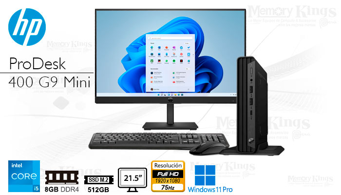 PC Core i5-12500T HP PRO 400 G9 mini 8|512|21.5 WP
