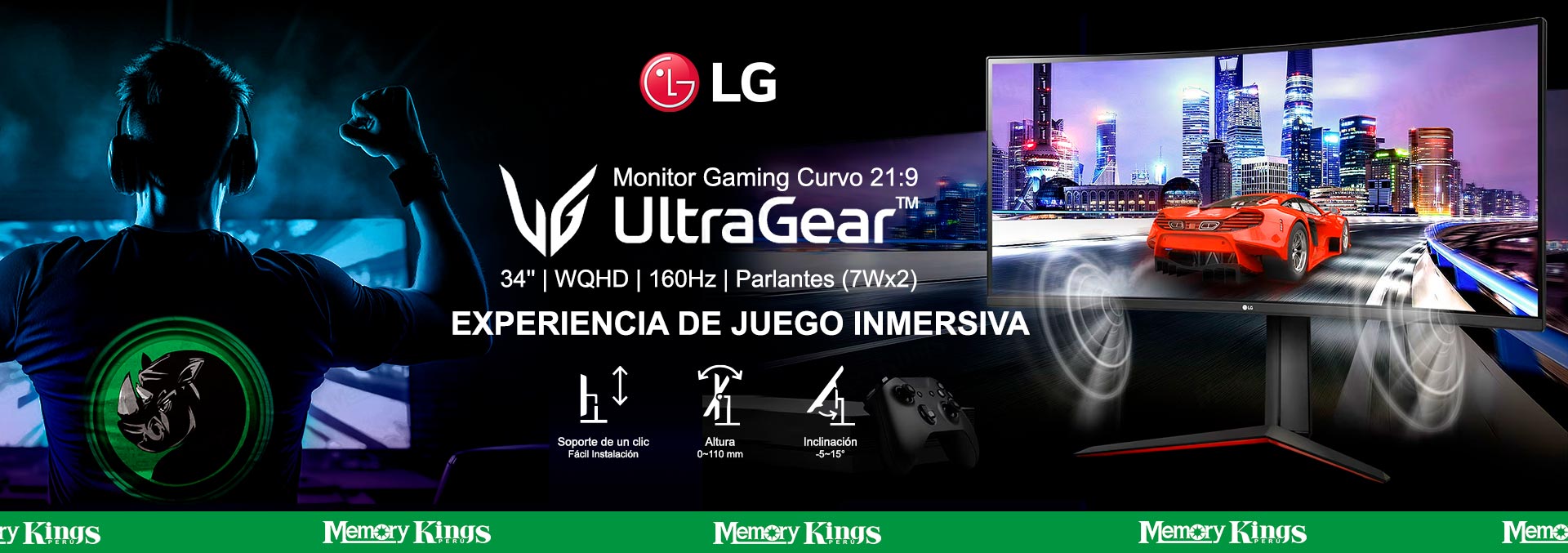034566 - MONITOR 34 LG GAMING UltraGear WQHD 160Hz