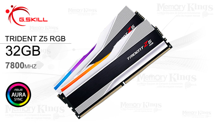 MEMORIA DDR5 32GB 7800 CL36 G.SKILL TZ5RS 2x16GB RGB DUAL CHANNEL SILVER