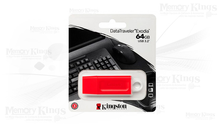 MEMORIA USB 64GB KINGSTON DT EXODIA RED