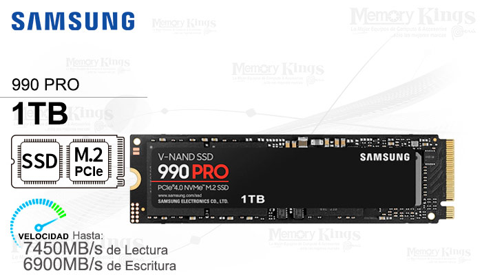 UNIDAD SSD M.2 PCIe 1TB SAMSUNG 990 PRO