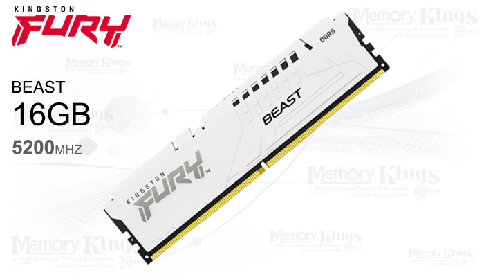 MEMORIA DDR5 16GB 5200 CL40 FURY BEAST WHITE
