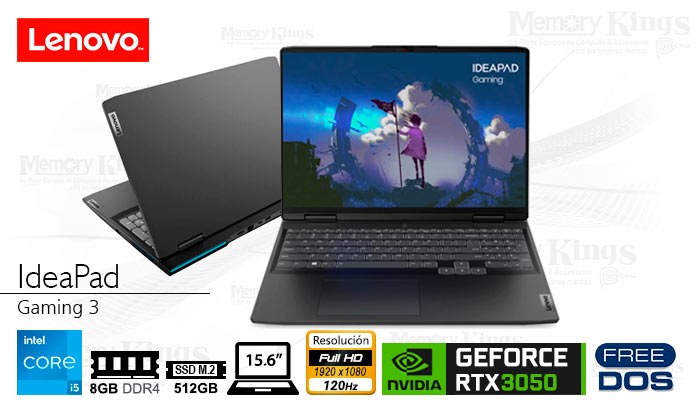 LAPTOP Core i5-12450H LENOVO IdeaPad Gaming 3 15IAH7 8/512/15.6/3050