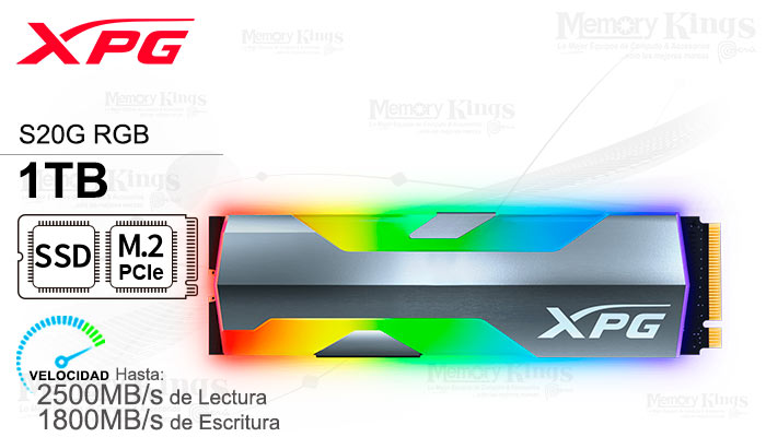 UNIDAD SSD M.2 PCIe 1TB XPG SPECTRIX S20G RGB