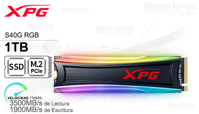 UNIDAD SSD M.2 PCIe 1TB XPG SPECTRIX S40G RGB