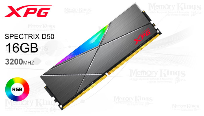 MEMORIA DDR4 16GB 3200 CL16 XPG SPECTRIX D50 RGB
