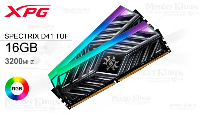 MEMORIA DDR4 16GB 3200 CL16 XPG SPECTRIX D41 TUF 2x8GB RGB