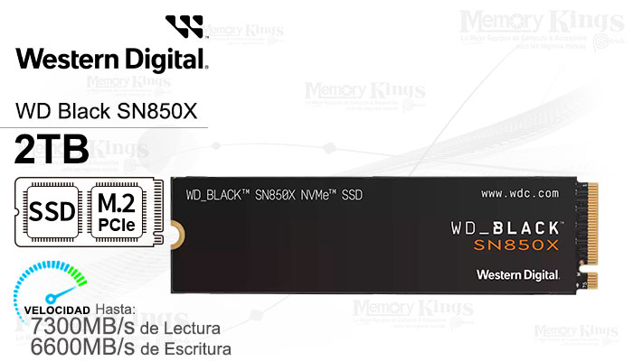 UNIDAD SSD M.2 PCIe 2TB WD Black SN850X