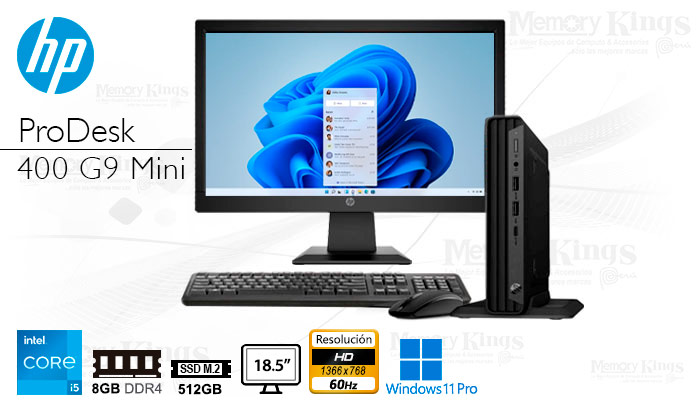 PC Core i5-12500T HP PRO 400 G9 mini 8|512|18.5 WP