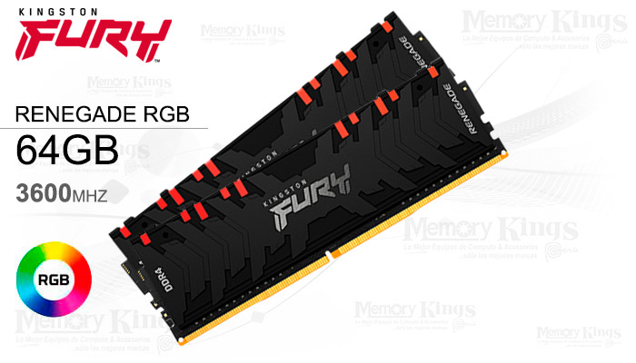 MEMORIA DDR4 64GB 3600 CL18 FURY RENEGADE RGB 2x32
