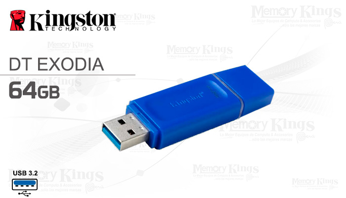 MEMORIA USB 64GB KINGSTON DT EXODIA BLUE
