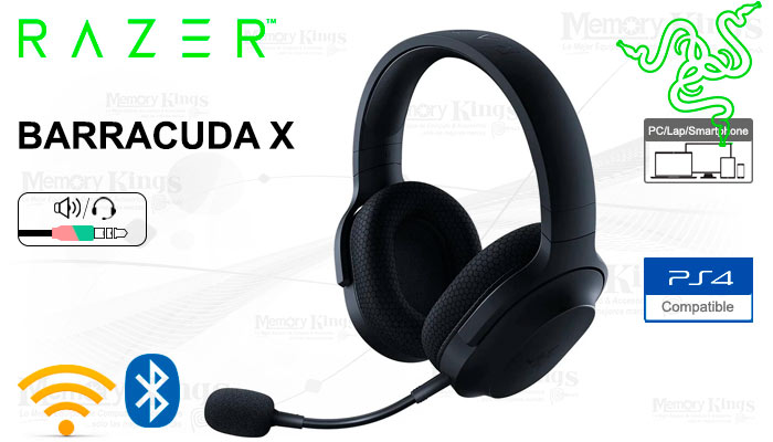 AURICULAR Gaming RAZER BARRACUDA X BLACK Bluetooth&Wireless 