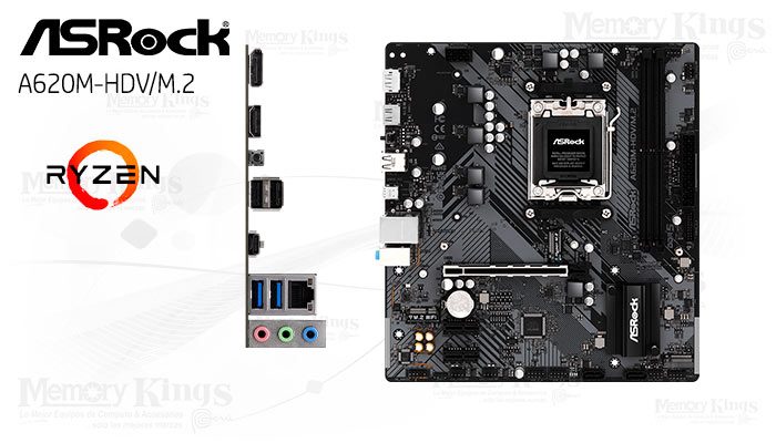 PLACA AM5 ASROCK A620M-HDV|M.2 USB-C D5 mATX