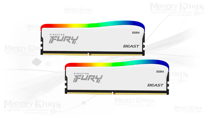 MEMORIA DDR4 16GB 3200 CL16 FURY BEAST RGB WHITE