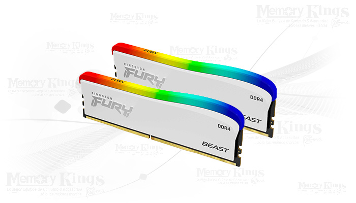 MEMORIA DDR4 16GB 3200 CL16 FURY BEAST RGB WHITE
