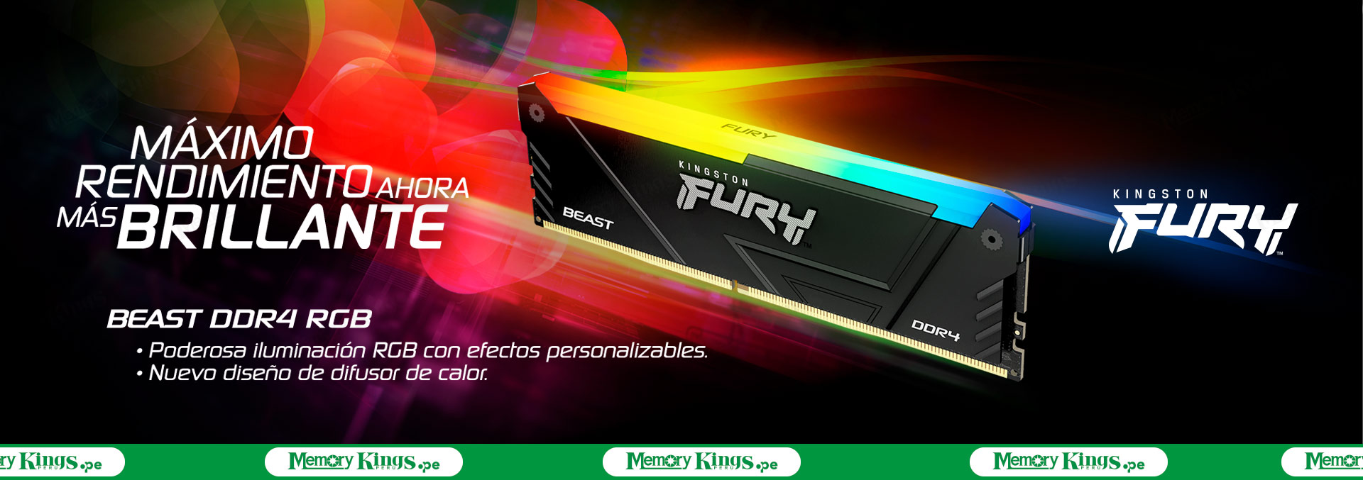 035657 - MEMORIA DDR4 32GB 3200 CL16 FURY BEAST RGB BLACK