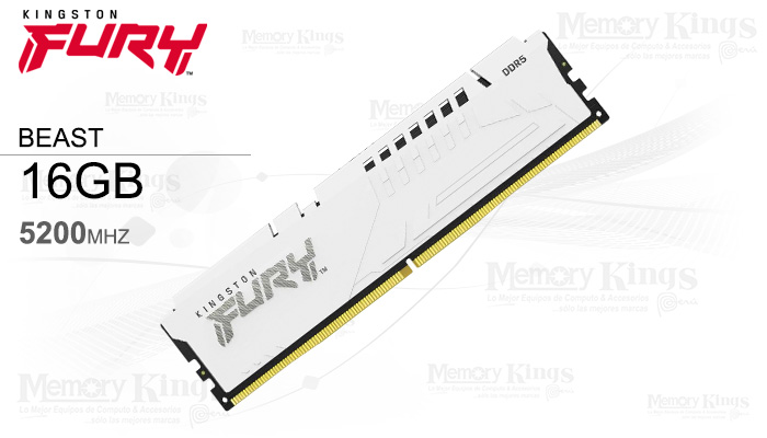 MEMORIA DDR5 16GB 5200 FURY BEAST WHITE