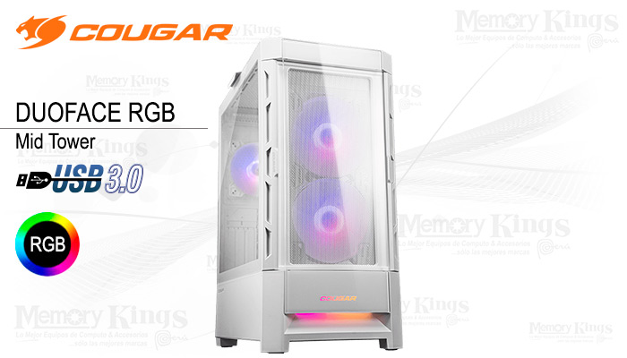 CASE Mid Tower COUGAR DUOFACE RGB WHITE
