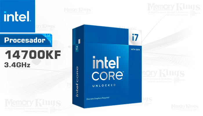PROCESADOR INTEL Core i7-14700KF 3.4GHZ33MB 1700 - Memory Kings, lo mejor  en equipos de computo y accesorios