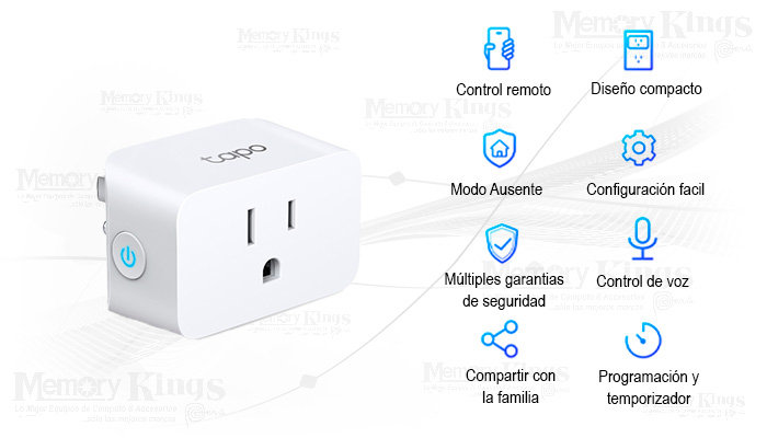 ENCHUFE MINI SMART Wi-Fi TP-LINK TAPO P125 - Memory Kings, lo mejor en  equipos de computo y accesorios