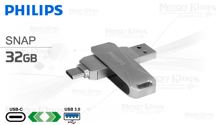 MEMORIA USB-C 32GB Philips OTG Snap type C 3.0