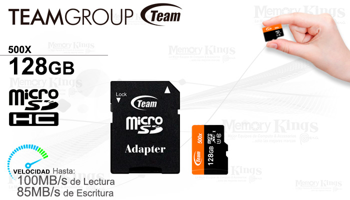 MEMORIA micro SD 128GB TEAMGROUP 500X 100MB|s