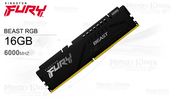 MEMORIA DDR5 16GB 6000 CL40 FURY BEAST BLACK