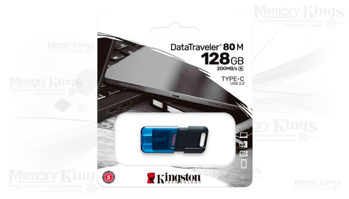 MEMORIA USB-C 128GB KINGSTON DT 80M BK|BLUE